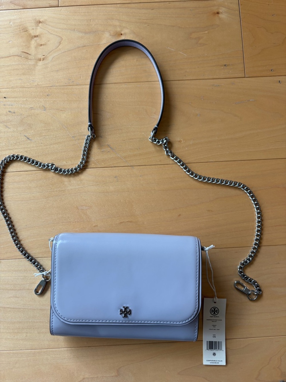 Tory Burch Emerson Patent Chain Wallet